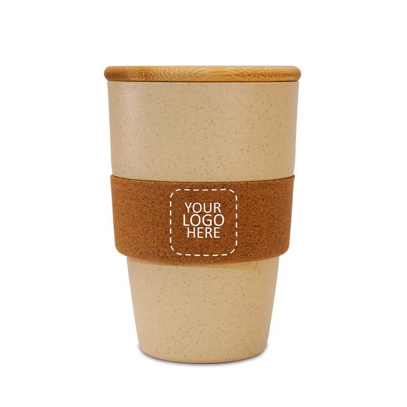 Personalized travel cup single wall tumbler with cork grip